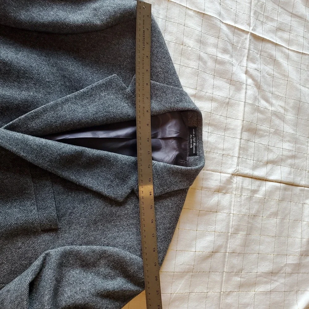 Ruffini Italy Sport Coat 42L Gray Camel Hair Blend Herringbone Blazer‎ Jacket